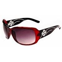 Helt Unik r�d/sort solbrille m. m�nster